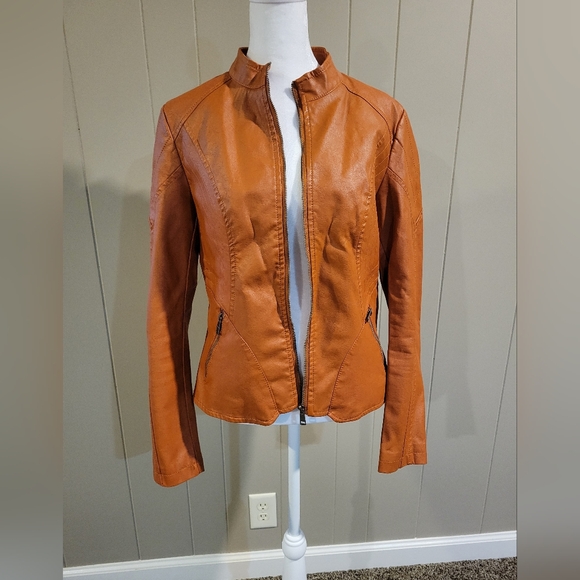 La Coalition Jackets & Blazers - Women's Stylish Tan Leather Jacket